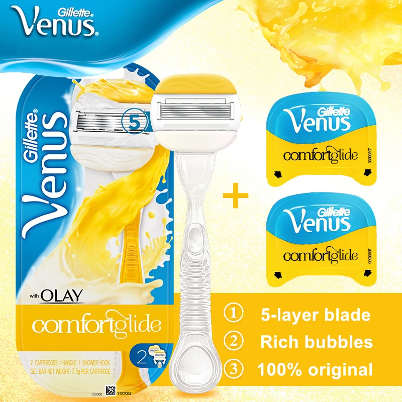 

Новая бритва Gillette Venus OLAY для женщин, гладкая смазка и удобная бритва с 5 лезвиями, бритвенный станок для удаления волос в теле девушки
