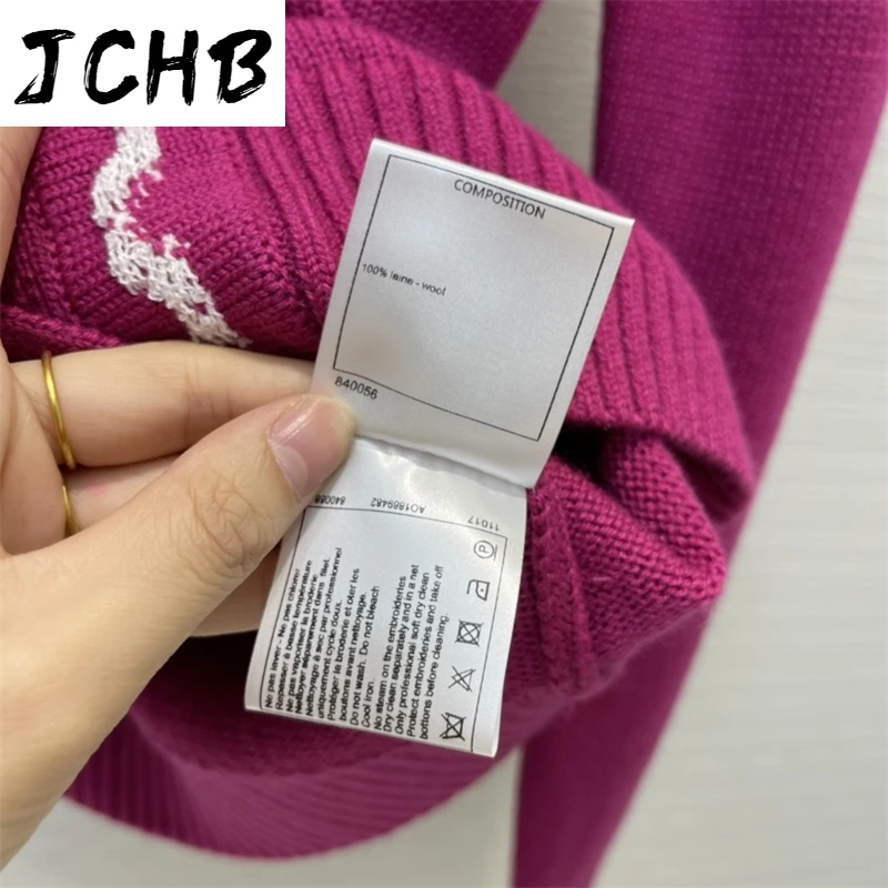 

High-end 2021 Women Early Spring Casual Wave Striped V-neck Wool Knitted Cardigan Luxury Long Sleeve All-match Sweaters