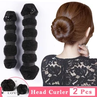 2pcs women hair styling former magic sponge bun maker donut ring shaper foam braider tool for women diy hair accessories