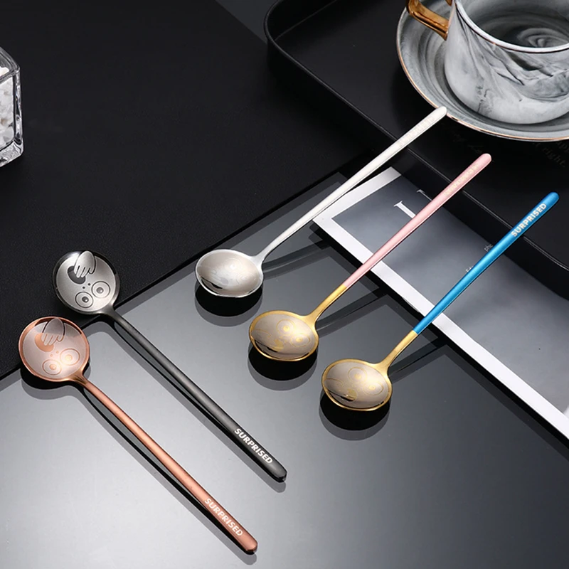 Милая креативная кофейная ложка Smile в стиле ретро десертная для мороженого