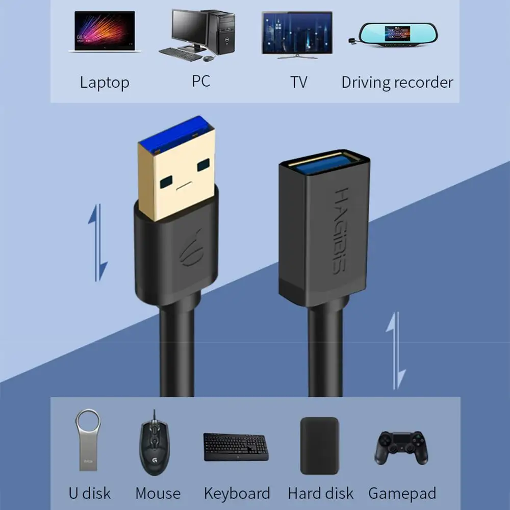 Удлинительный кабель hagiri USB3.0 сверхскоростной Кабель с разъемом Папа-мама и