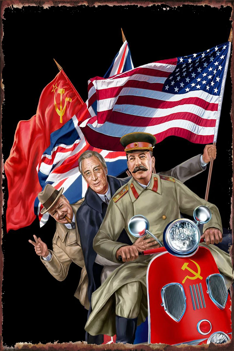 

Черчилль Сталин Рузвельт винтажный металлический знак жестяной знак оловянные пластины декор для стен декор для комнаты Ретро для мужчин п...