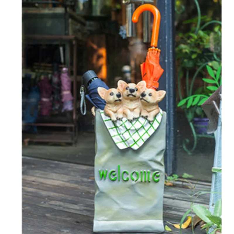 Милый щенок статуя Чихуахуа креативная стойка для зонтов персонализированный