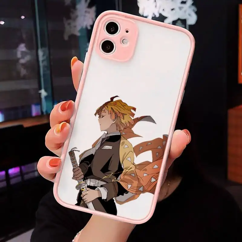 

Japan Demon Slayer Phone Case Matte For iPhone 12 Mini 11 Pro XR XS Max 7 8 Plus X Hard PC Back Cover