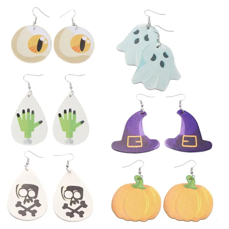 

6 Pairs Creative Funny Interesting Creative Earrings for Party Halloween Banquet