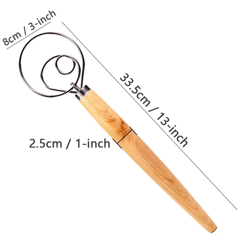 Датский венчик для теста из нержавеющей стали приготовления хлеба кухонный