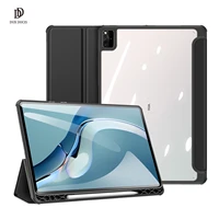 tablet leather case for huawei matepad pro 12 6 2021 smart sleep wake toby series with pencil holder trifold stand clear back