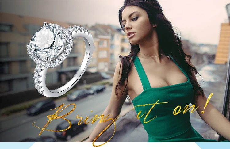 JewelryPalace подушки 3ct Свадебные Halo Пасьянс Обручение кольцо 925 пробы Серебряное кольцо Для Свадебные украшения Новинка; Лидер продаж
