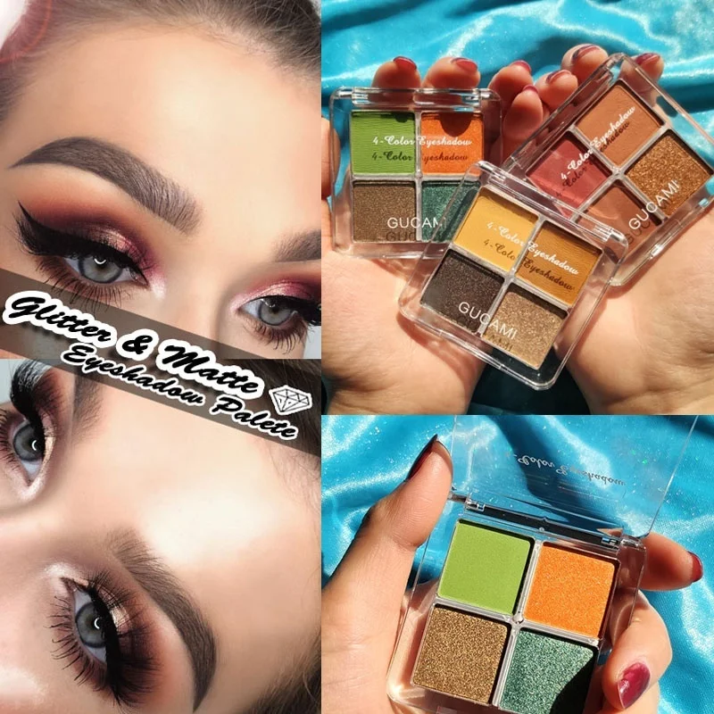 4 Цвета для палитры теней век пигментированные Матовый Блеск мерцающие тени