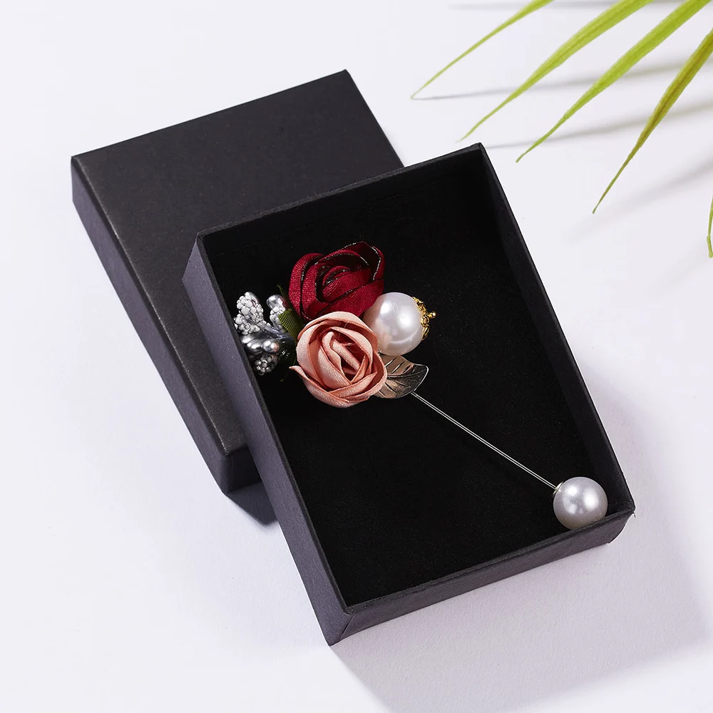 Женская Брошь В Виде Цветка из ткани Элегантная жемчуга кардиган рубашка шаль