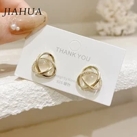 1pair vintage 925 silver needle copper opals zircon stud earrings for women girl geometry simple jewelry accessories decoration