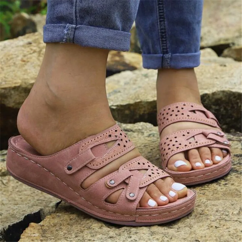 

Women's slippers large size summer new style flat platform sandals womens beach shoes fashion casual women's shoes bottom slides