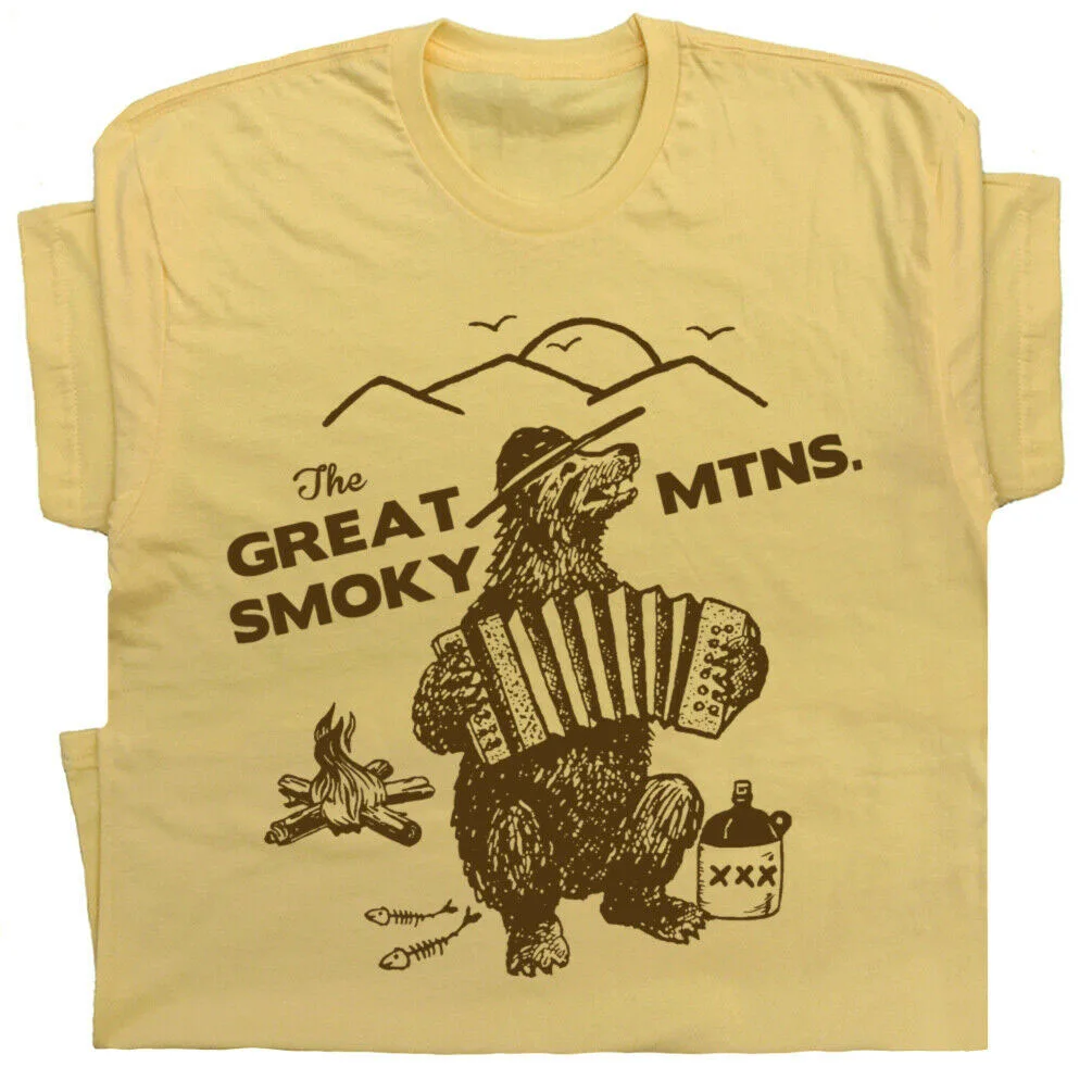 Футболка с надписью The Great Smoky Mountains футболка рисунком медведя для пеших прогулок