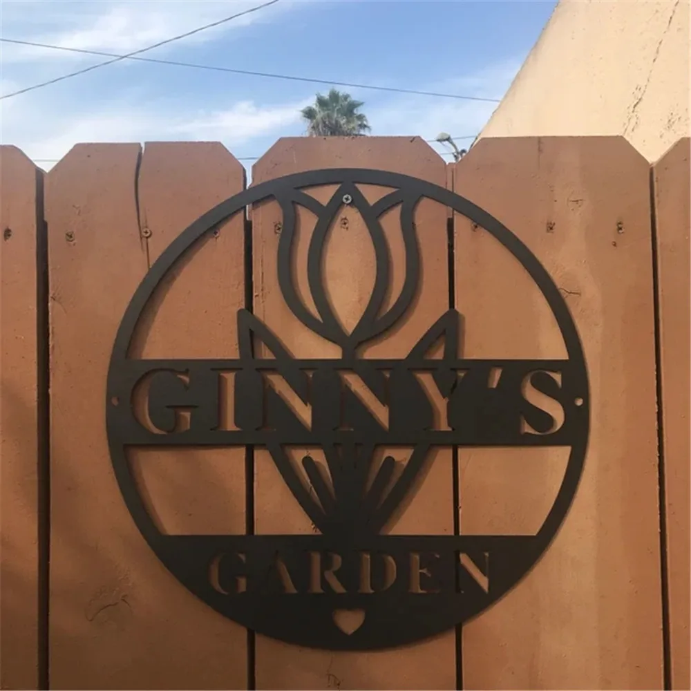 Custom Wooden Garden Sign Personalized Name Plaque for Home Decor Laser Engraving12/18 inch | Дом и сад
