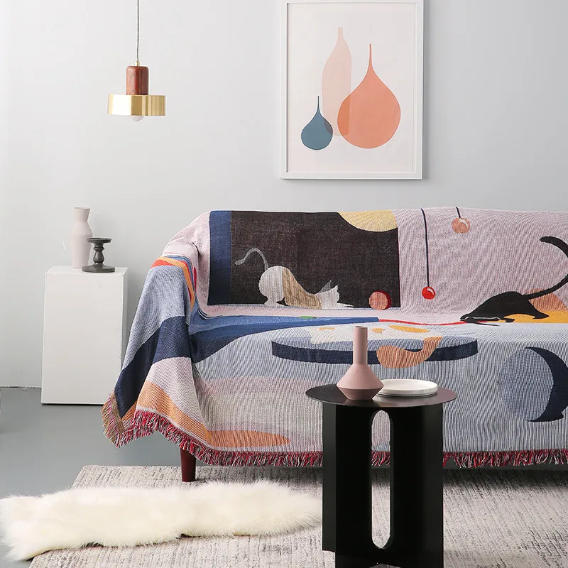 Плед-одеяло покрывало для дивана нескользящее многофункциональное одеяло с