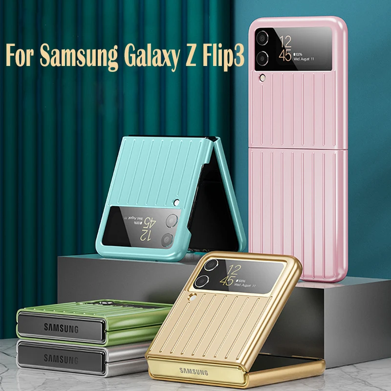 

For Samsung Galaxy Z Flip 3 5G Case Luxury Pearl Texture Shockproof Shell PC Hard Back Cover Case for Samsung Z Flip3 Phone Case