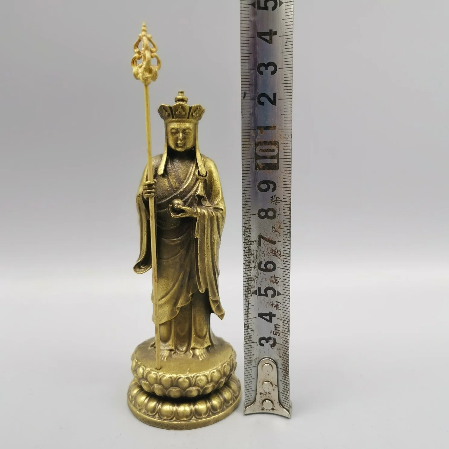 

Chinese buddhism Brass Earth Store Ksitigarbha Bodhisattva TangSeng buddha statue