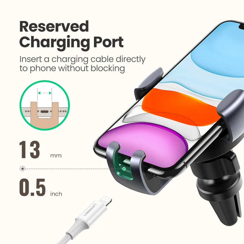ugreen car phone holder for mobile smartphone support in car cell phone stand for iphone 13 auto vent mount gravity holder stand free global shipping