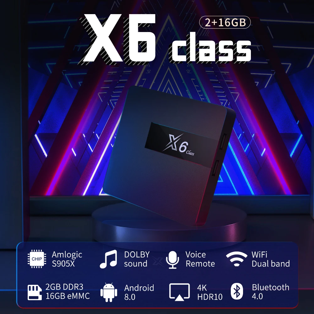 X6 класса Smart ТВ коробка с воздушный пульт дистанционного Android 2 4G & 5G