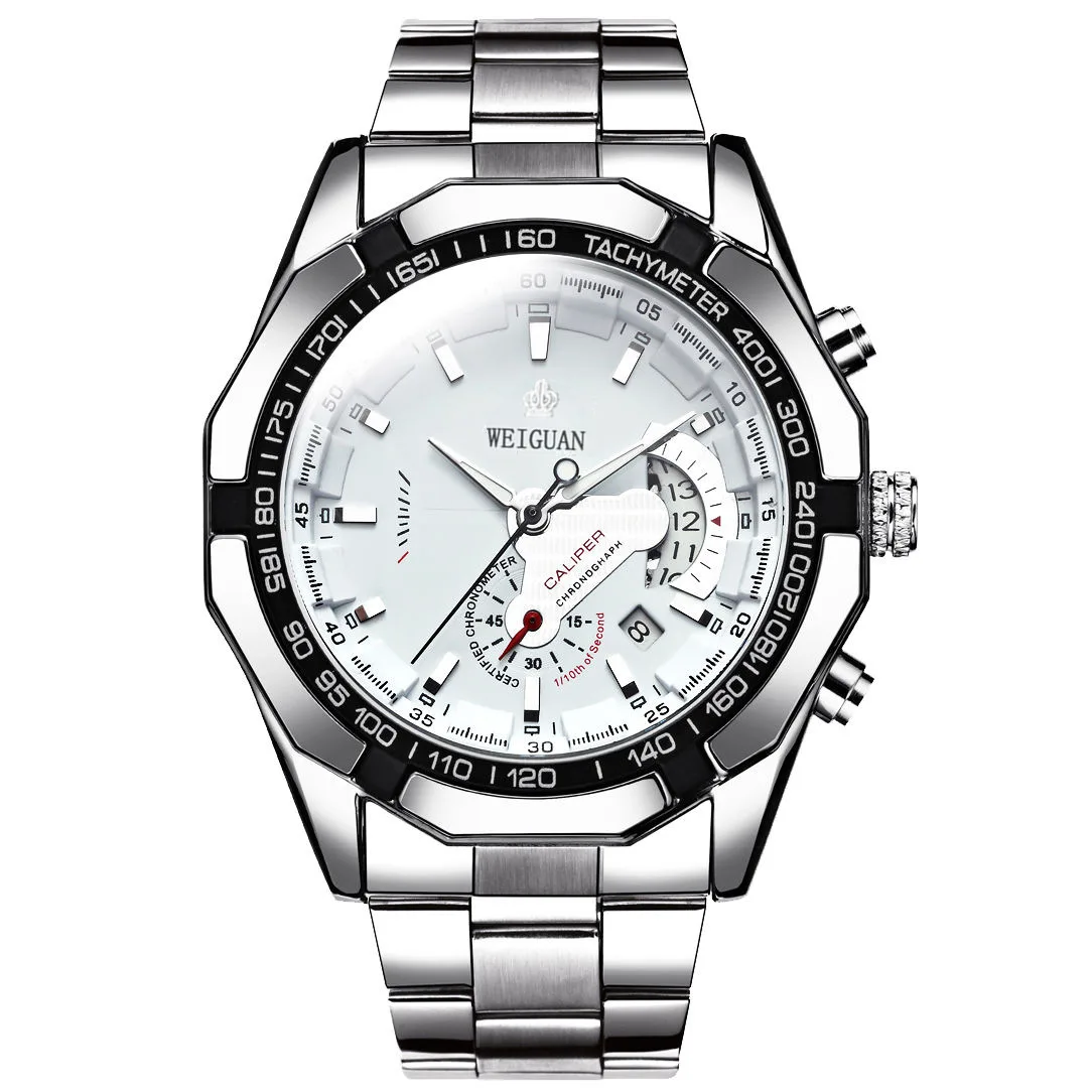 Simple 2021 New Movement Watch Men's Non-mechanical Watch Hollow Calendar Luminous Stainless Steel Belt Watch