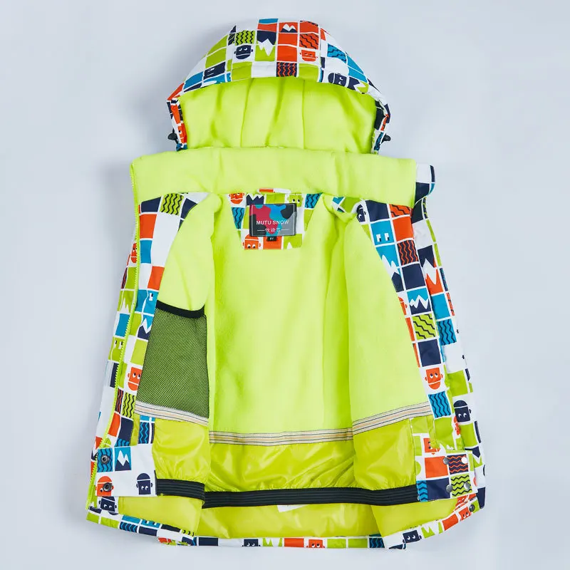 

Snow Jacket Children's Brands New High Quality for Child Windproof Waterproof Warm Winter Boy Ski and Snowboard Jacket Colourful