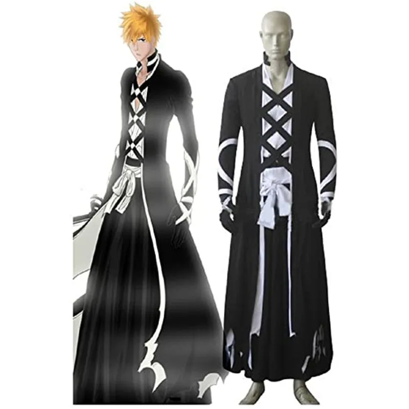 

2021 Kurosaki Ichigo Cosplay Costume Anime Bleach Character Uniform Halloween Costume for Men