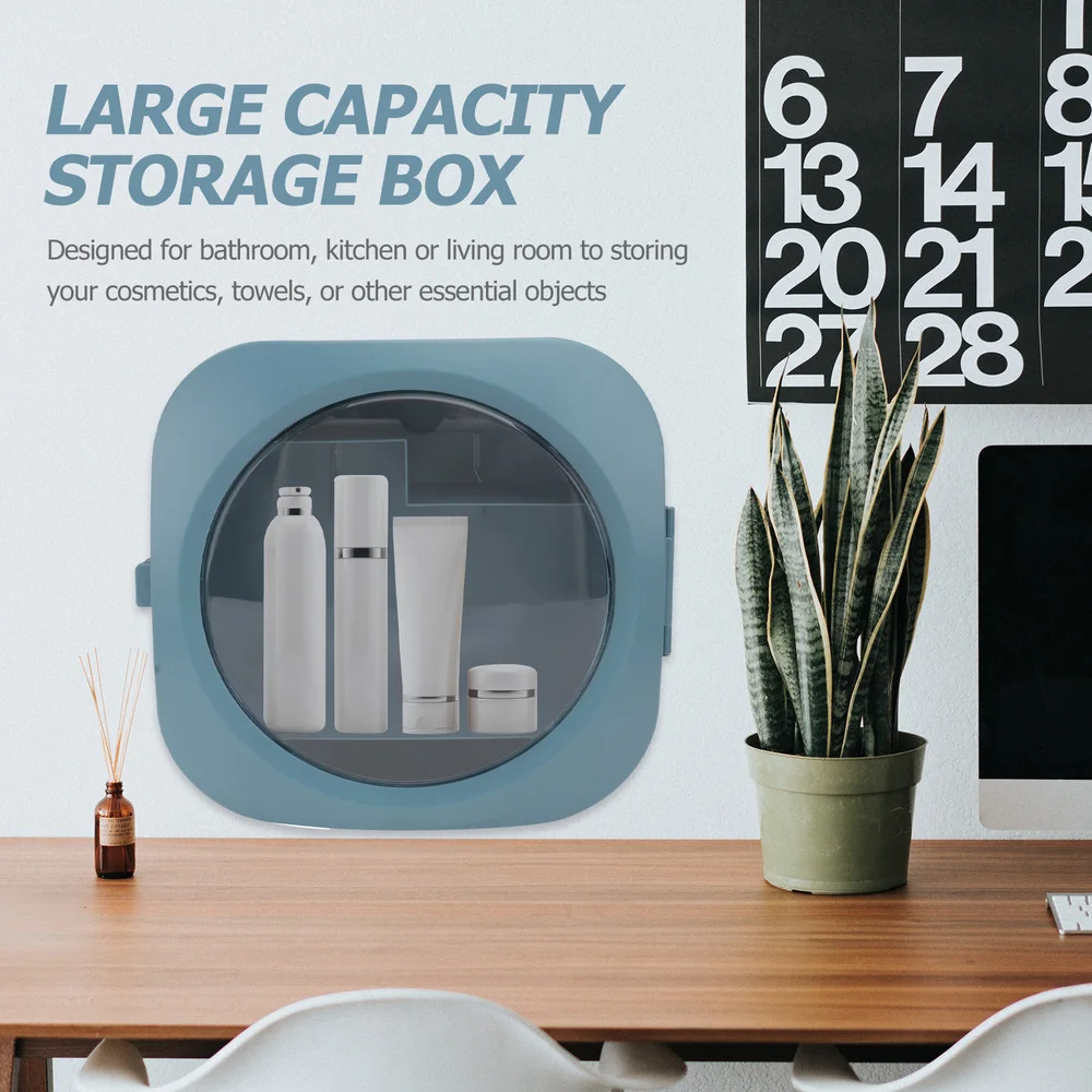 

1pc Punch Free Bathroom Storage Case Wall-mounted Cosmetic Storage Box
