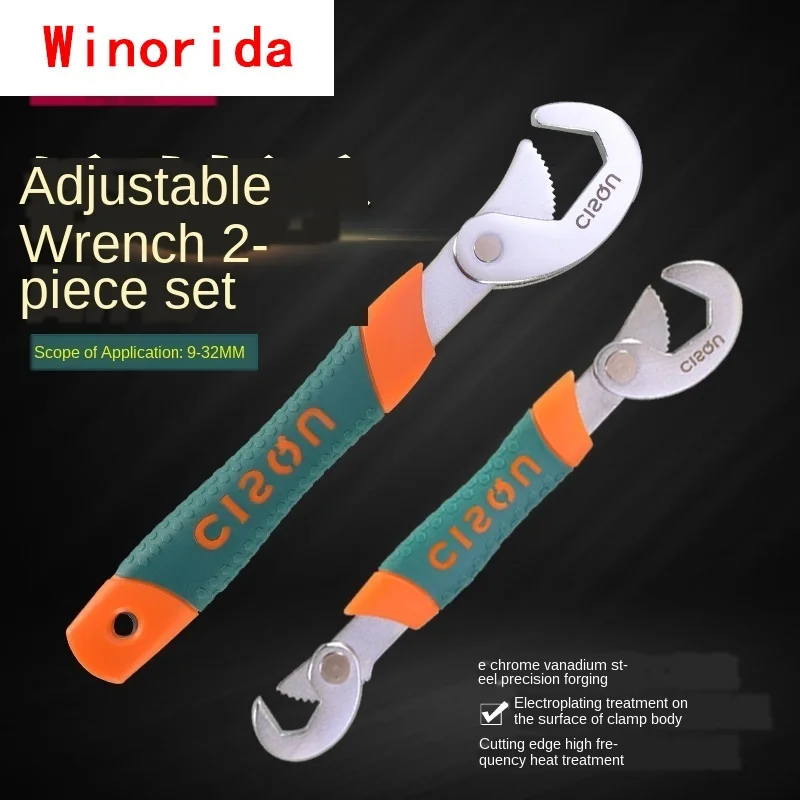 

Household Spanner Multi-functional Adjustable Spanner Manual Quick Opening Pipe Pliers Board Faucet Service Tool Set