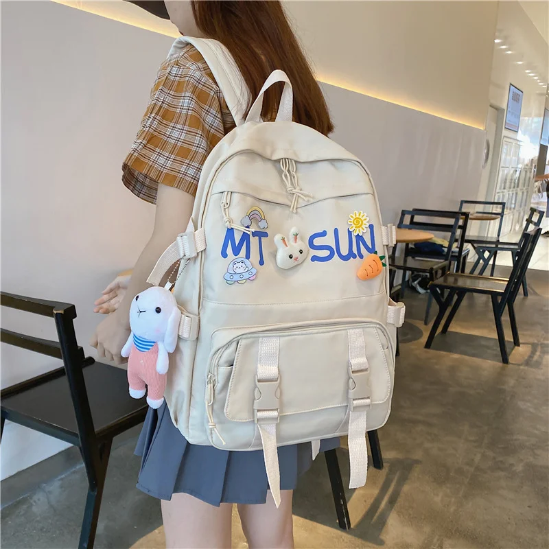 

Korean Large Capacity Women Backpacks Kawaii Students Preppy Style Bag For Teenager Girls Sweet Waterproof Schoolbag Travel Bags