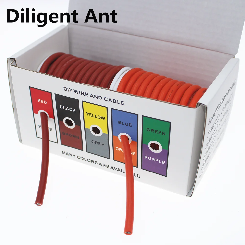 Высококачественный гибкий силиконовый провод и кабель 30/28/26/24/22/20/18/17/16 /15/14/13/12awg 2