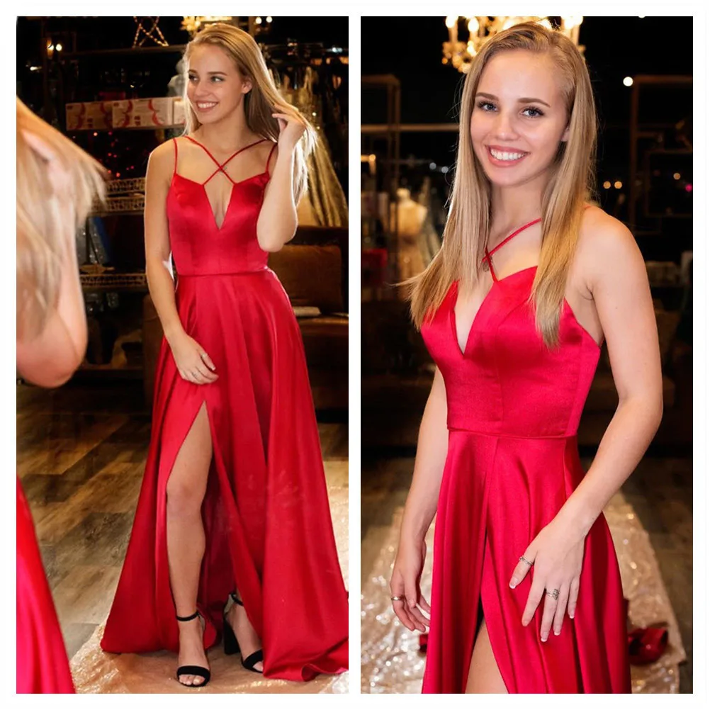 YUNUO/красные вечерние платья с перекрещивающимися ремешками Длинное