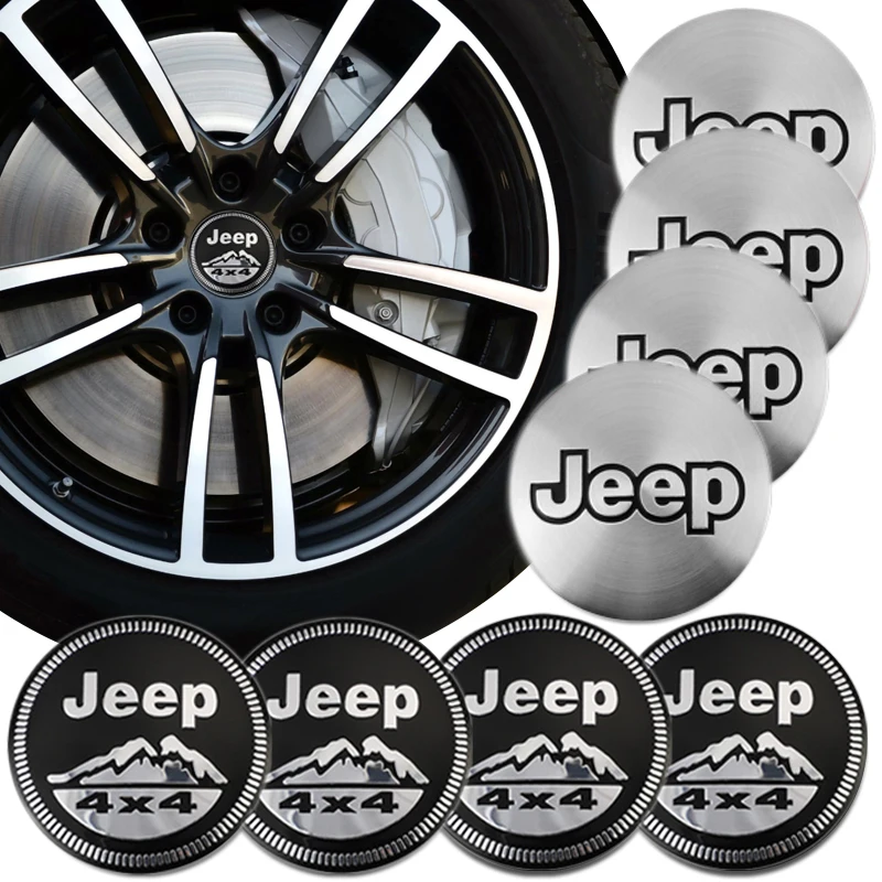 4 шт. 56 мм автомобильные наклейки на колесо Центральная втулка эмблема для Jeep Cherokee
