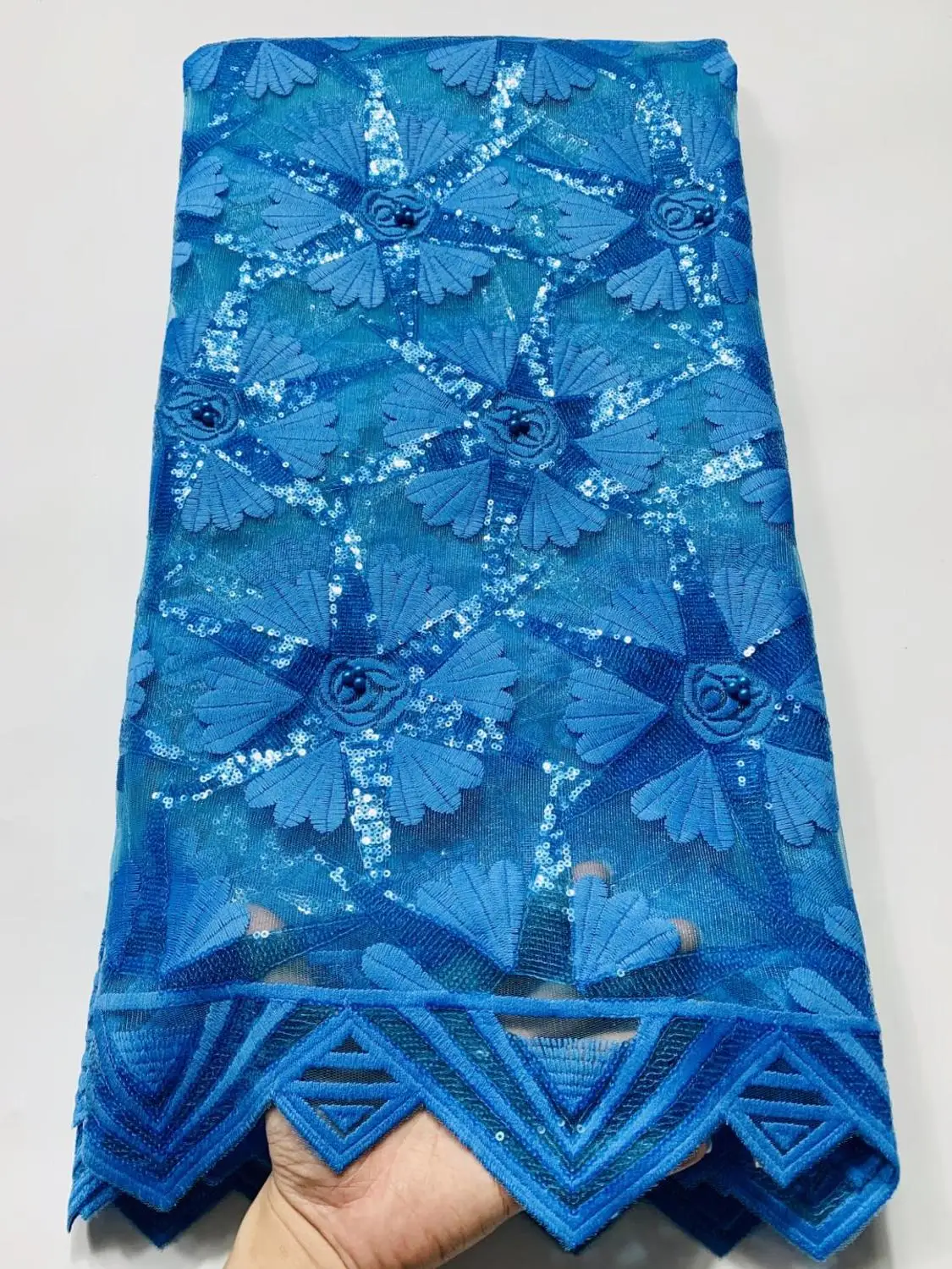 2020 Высококачественная африканская кружевная ткань с пайетками французская