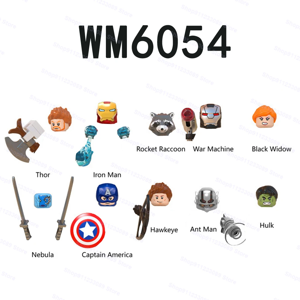 WM6054 10 шт./компл. Туманность Hawkeye Халк ракета енот сборные строительные блоки