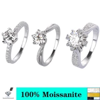 moissanite ring classic design 100 925 sterling silver 1 carat vvs1 high quality anniversary womens ring gift
