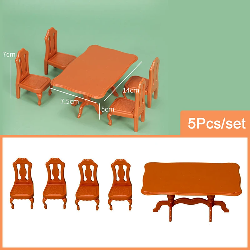 

1 Set Doll House Mini Table And Chairs Furniture Kitchen Living Room Scene Toy Model