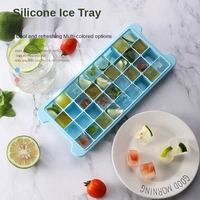 creative ice mold with lid personality silicone ice cube square 36 cells large ice box diy solid color ice tray