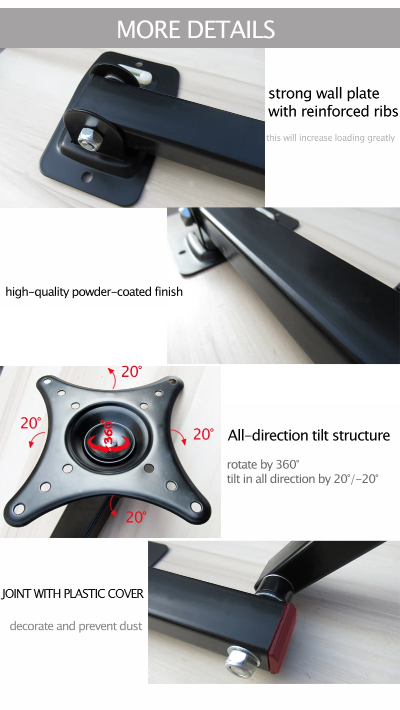 Lcd-153 S Full Motion 1"-26" плоский светодиодный ЖК-дисплей ТВ настенное крепление Макс. VESA 100*100 мм загрузка держатель монитора поддержка