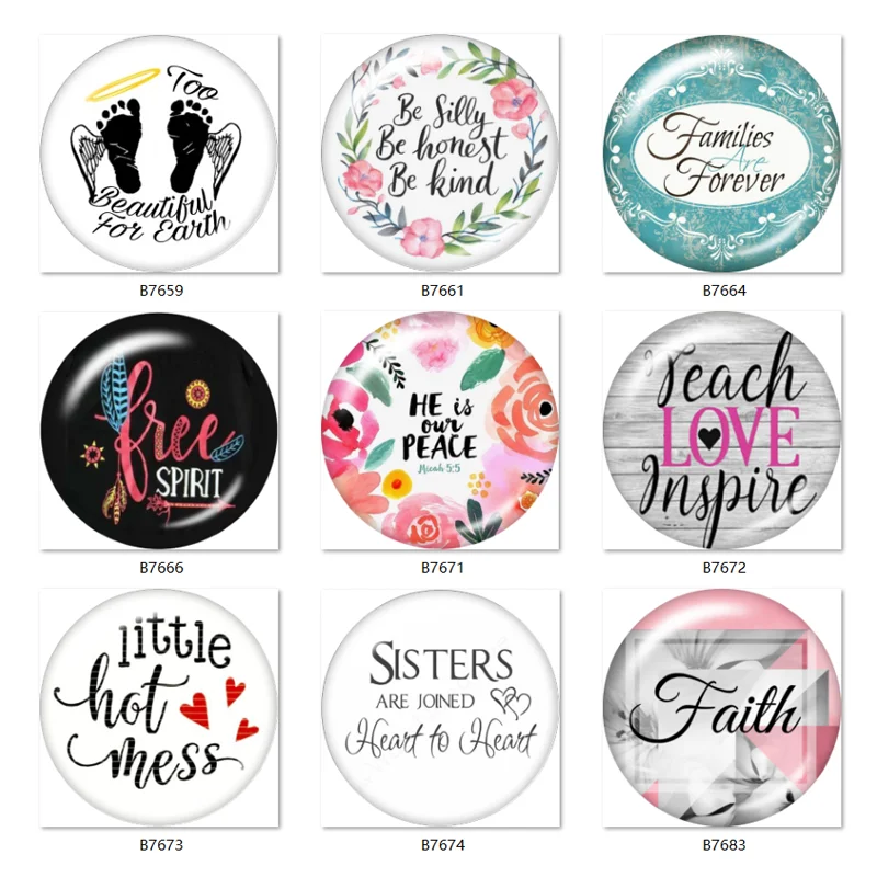 Слова FAITH SISTER LOVE 10 шт. Смешанные 12 мм/18 мм/20 мм/25 мм круглые фото стеклянные кабошон
