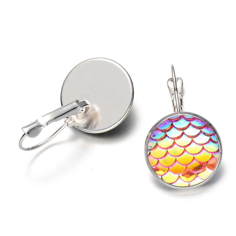 Новое Стильное платье в стиле русалки Весы серьги милые блестящие рыбья чешуя