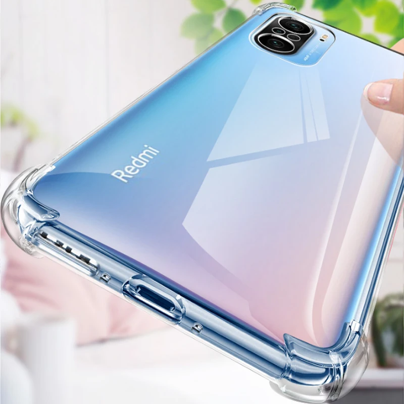 Прозрачная мягкая задняя крышка из ТПУ с усиленным углом для Xiaomi Redmi Note10S 10 11 Pro Plus 4G Poco X3 NFC M3 Mi 11T 11i 10T Lite, чехол