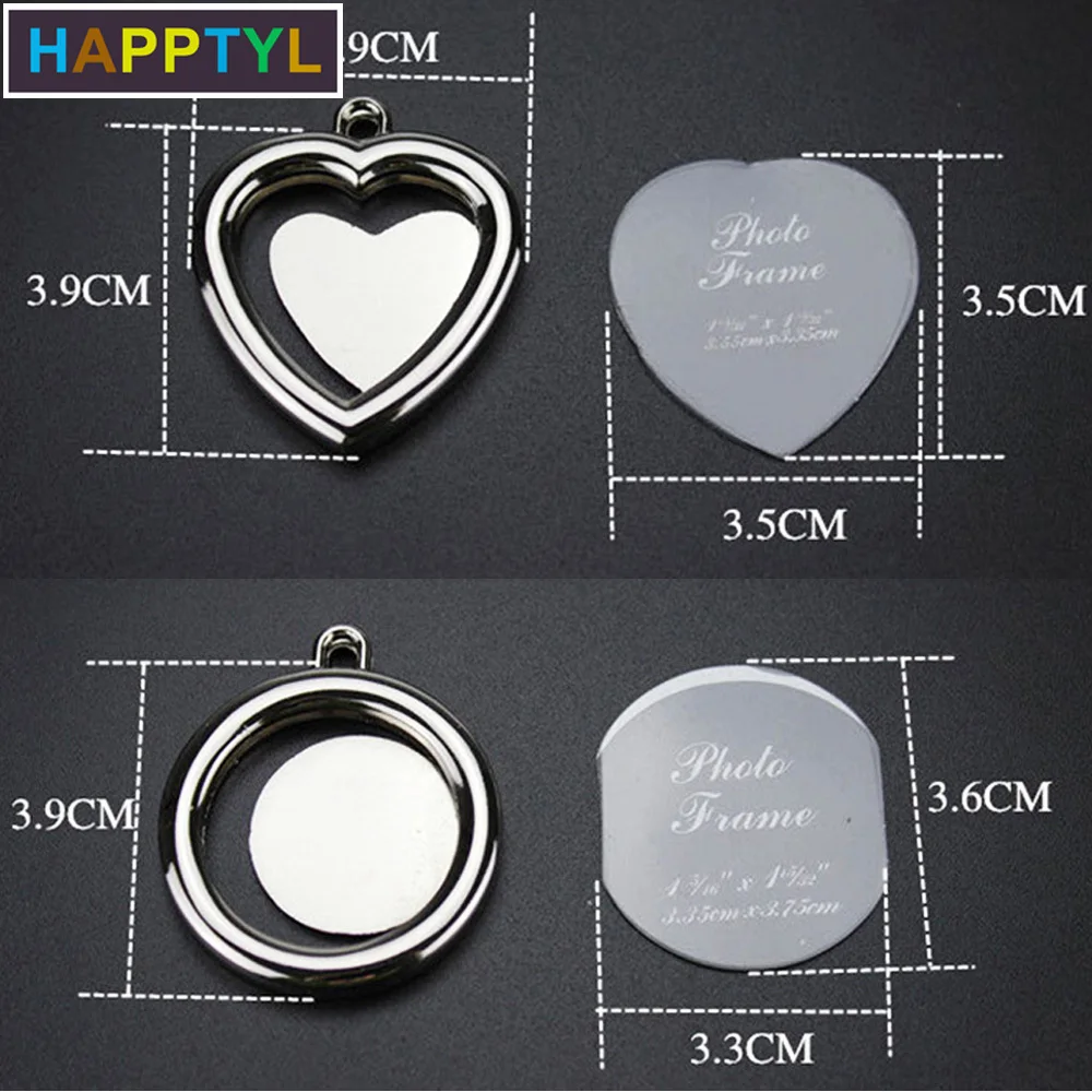 HAPPTYL 1 шт. фоторамка брелок из сплава Вставка Lovers Logo домашний декор для девушки