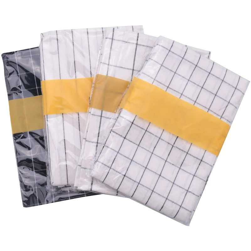 

4Pcs Cotton Table Napkins Cloth Grid Tea Towel Absorbent Scouring Pad Kitchen Towels Cleaning Cloth Handkerchief Party Dinner Pl