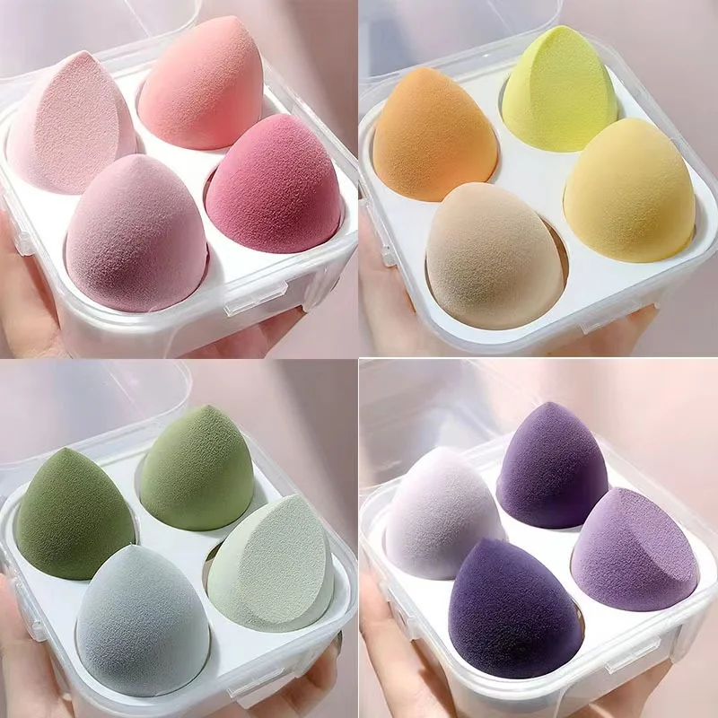 

4 Pcs Makeup Sponge Set, Beauty Sponge with Multi-Color, Foundation make up sponges, Flawless Coverage Makeup Blender for Liquid