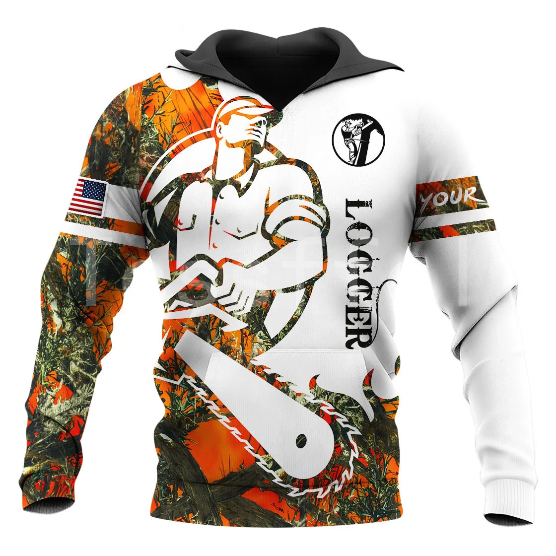 Новый модный мужской свитшот с капюшоном и 3D-принтом на молнии - купить по