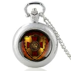 Серебряные рыцари, дизайнерский стеклянный кабошон, кварцевые карманные часы, винтажные мужские и женские подвесные ожерелья, цепные часы