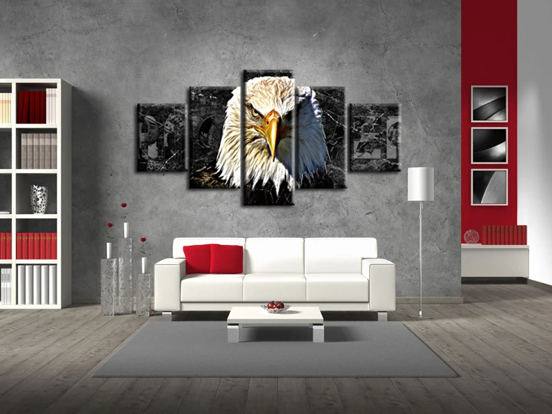 Домашний декор настенные картины модульная рамка 5 шт. животное Орл холст