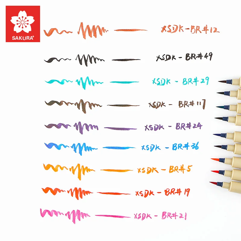 9 шт Сакура Кисть мягкая ручка кисть для каллиграфии наконечник
