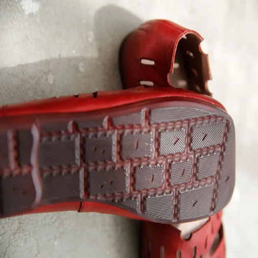 

Careaymade-Summer New Square head Vintage genuine Leather Hollowing out Shoes,pure handmade Cowhide Comfortable flat sandals