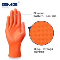 nitrile gloves vinyl 50pcs gmg orange waterproof house industrial kitchen garden use disposable work synthetic nitrile gloves